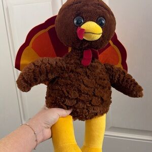 Build-A-Bear Brown Turkey Stuffed Animal with Yellow and Red Accents
